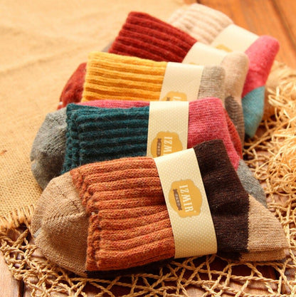 5 Pairs Winter Vintage Rabbit Wool Socks Thicken Patchwork Cotton Socks, Size:Free Size(Mixed Colors) - Tube Socks by PMC Jewellery | Online Shopping South Africa | PMC Jewellery