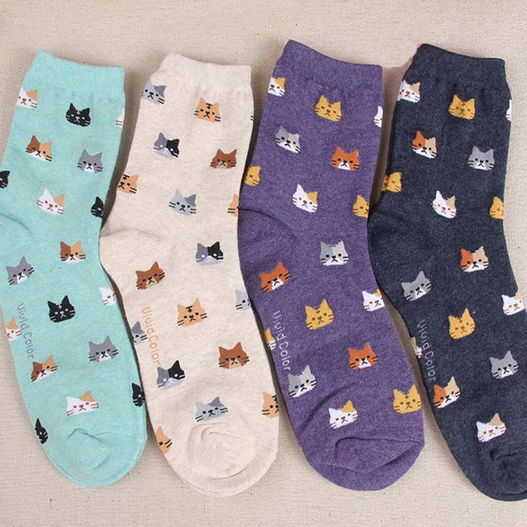 Animal Cartoon Cat Lovely for Women Cotton Socks(1) - Tube Socks by PMC Jewellery | Online Shopping South Africa | PMC Jewellery