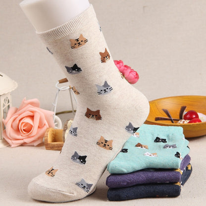 Animal Cartoon Cat Lovely for Women Cotton Socks(10) - Tube Socks by PMC Jewellery | Online Shopping South Africa | PMC Jewellery