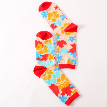 Funny Cute Happy Socks Womens Men Print Casual Harajuku Socks(Maple Leaf) - Tube Socks by PMC Jewellery | Online Shopping South Africa | PMC Jewellery