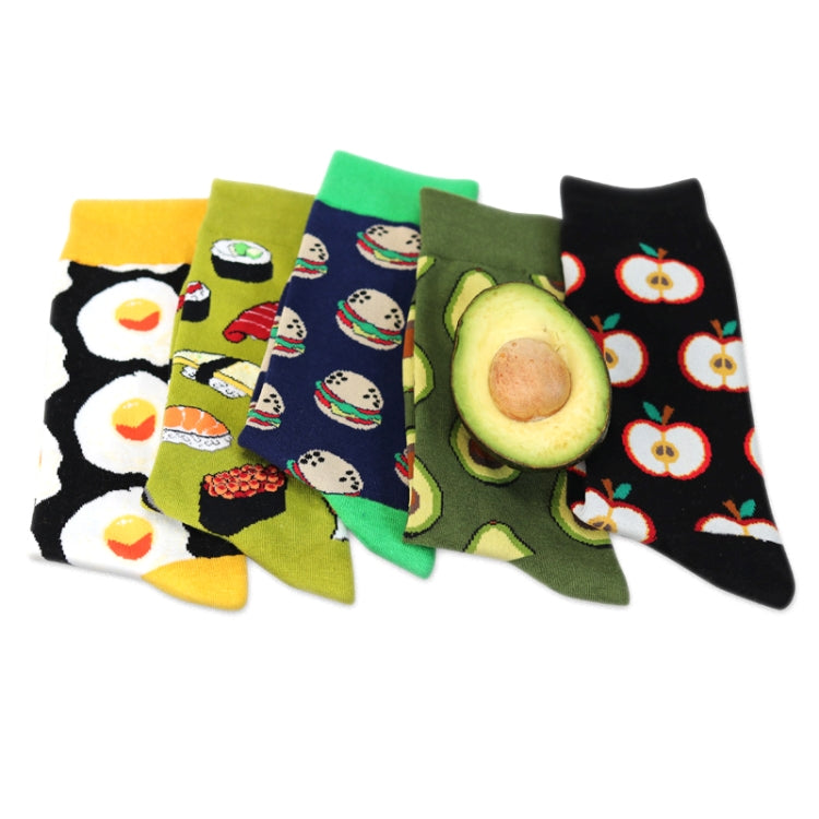 5 Pairs Fruit Food Socks Short  Funny Cotton Socks(Apple) - Tube Socks by PMC Jewellery | Online Shopping South Africa | PMC Jewellery