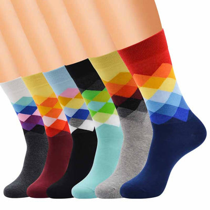 Colored Diamond Plaid Tube Gradient Sports Socks, Size:Large Size(06) - Tube Socks by PMC Jewellery | Online Shopping South Africa | PMC Jewellery