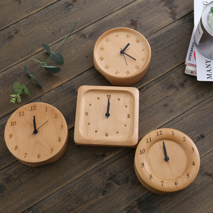 Simple Home Study Solid Wood Decorative Bedside Beech Alarm Clock(Round Borderless Numbers) - Novelty Clock by PMc TechLife | Online Shopping South Africa | PMc TechLife | Buy Now Pay Later Mobicred