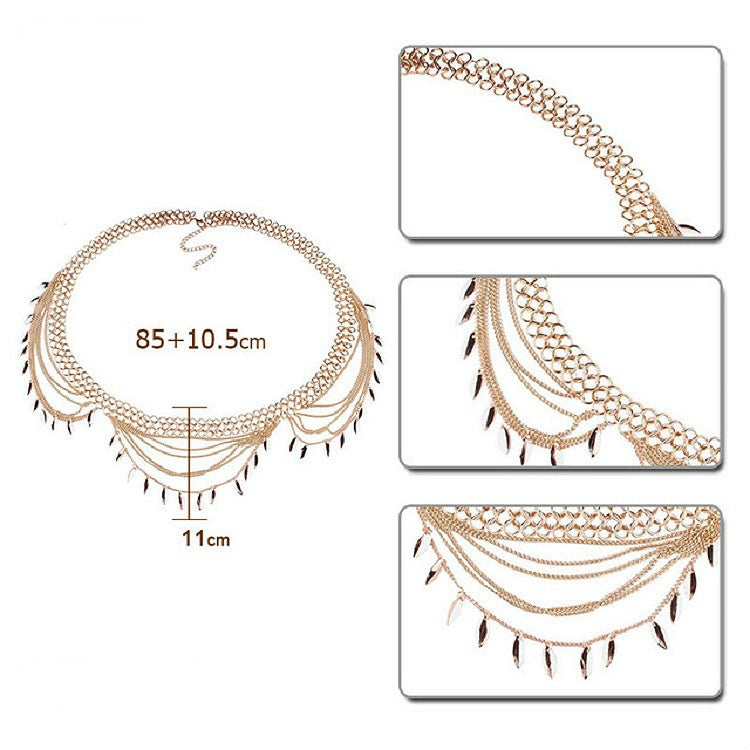 Personalized Wild Alloy Tassel Waist Chain Belt, Length:80-100cm(Silver) - Belts by PMC Jewellery | Online Shopping South Africa | PMC Jewellery