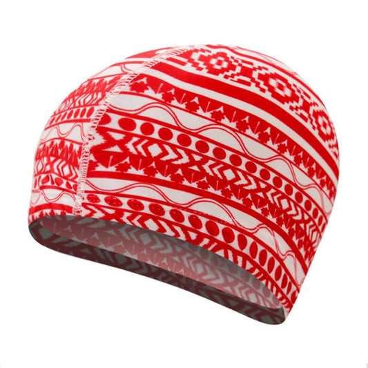 Comfortable Cloth Swimming Cap for Men and Women(Red Strip-12) - Swimming Caps by PMC Jewellery | Online Shopping South Africa | PMC Jewellery | Buy Now Pay Later Mobicred