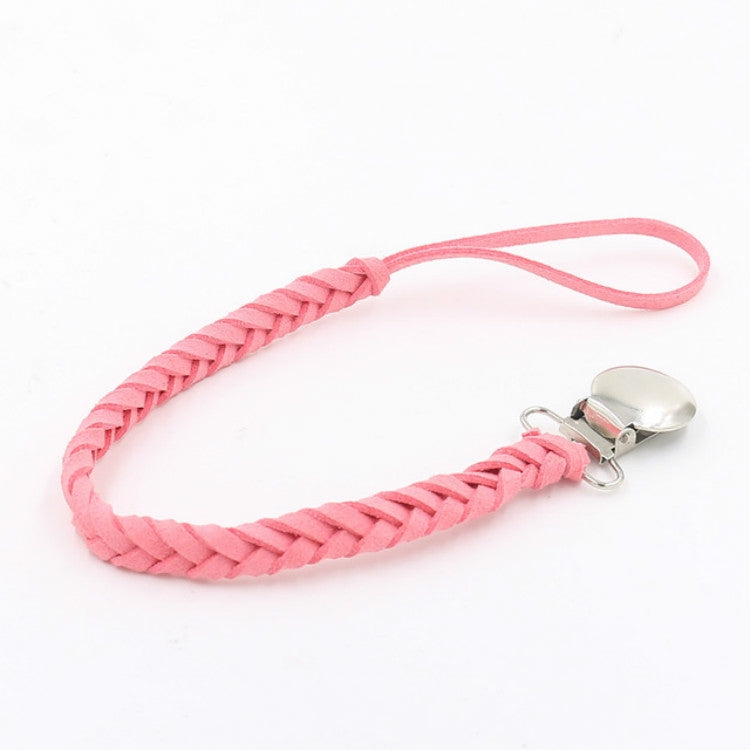 3 PCS Baby Pacifier Chain Leather Woven Anti-off Chain(Pink) - Cups & Silicone Nipple by PMC TechLife | Online Shopping South Africa | PMC TechLife