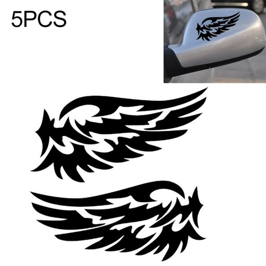 5 PCS Guardian Angel Wings Lovely Reflective Car Stickers Fashion Car Rearview Mirror Decal (Black) - Decorative Sticker by PMC Jewellery | Online Shopping South Africa | PMC Jewellery