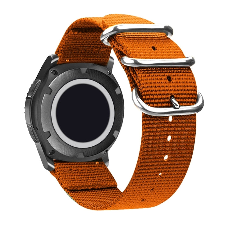 Washable Nylon Canvas Watchband, Band Width:20mm(Orange with Silver Ring Buckle) - free shipping - PMC TechLife - Order now!