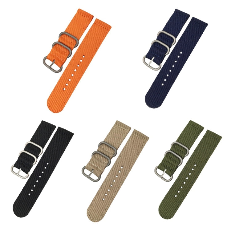 Washable Nylon Canvas Watchband, Band Width:20mm(Orange with Silver Ring Buckle) - free shipping - PMC TechLife - Order now!