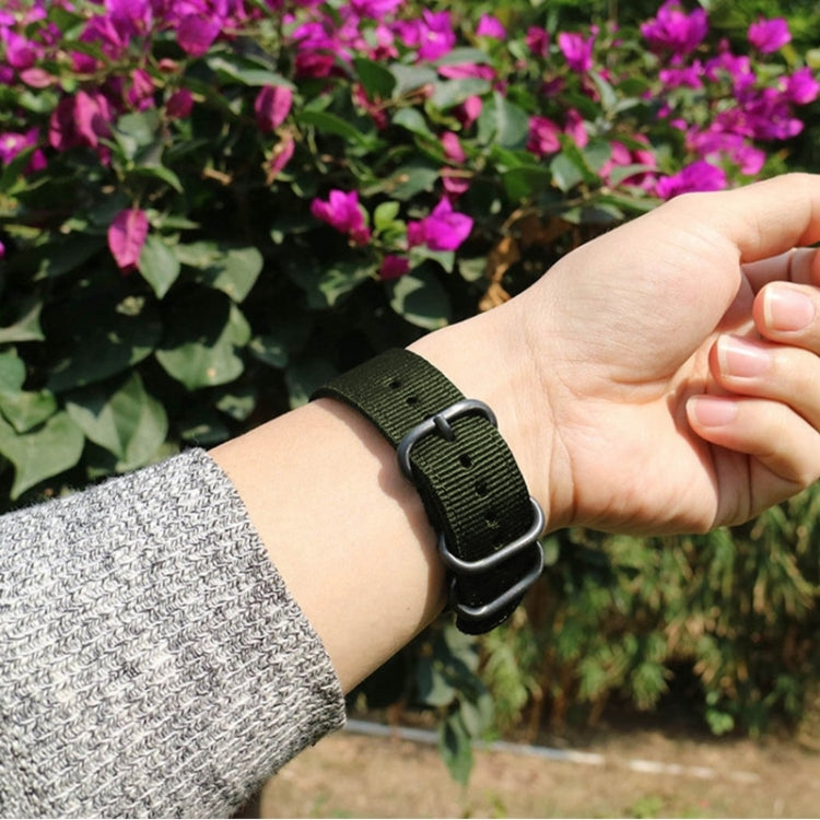 Washable Nylon Canvas Watchband, Band Width:20mm(Army Green with Silver Ring Buckle) - free shipping - PMC TechLife - Order now!