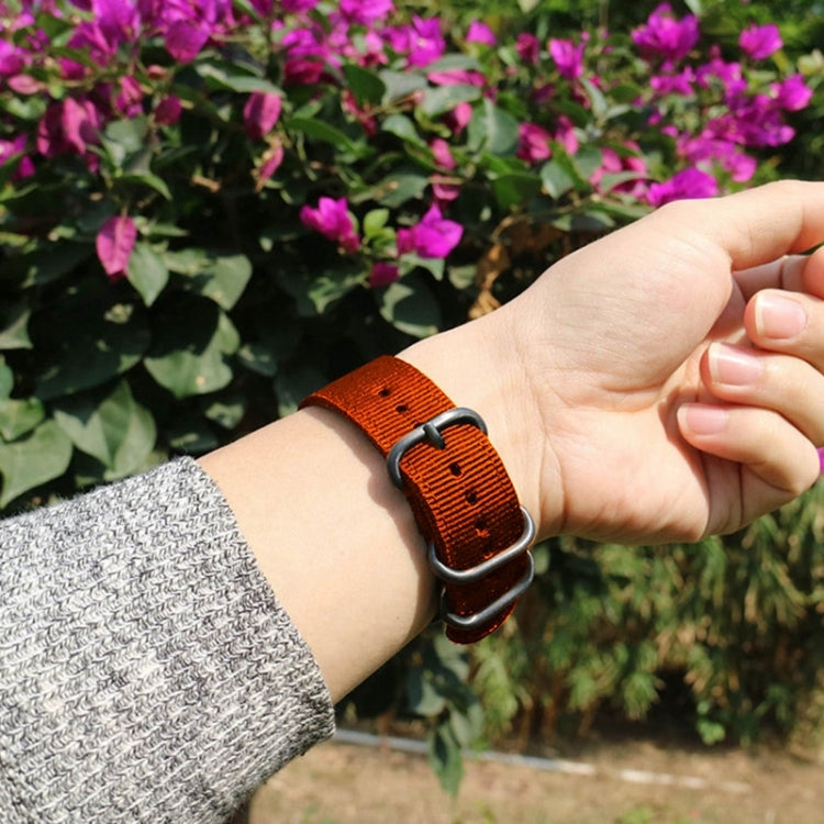 Washable Nylon Canvas Watchband, Band Width:22mm(Orange with Silver Ring Buckle) - free shipping - PMC TechLife - Order now!