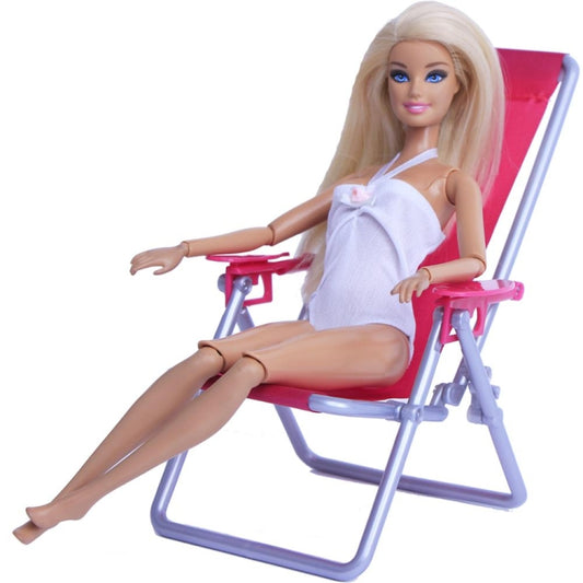 1:6 Folding Canvas Beach Chair Recliner for Barbie Doll(No Doll) - Pretend Play Toys by PMC Jewellery | Online Shopping South Africa | PMC Jewellery