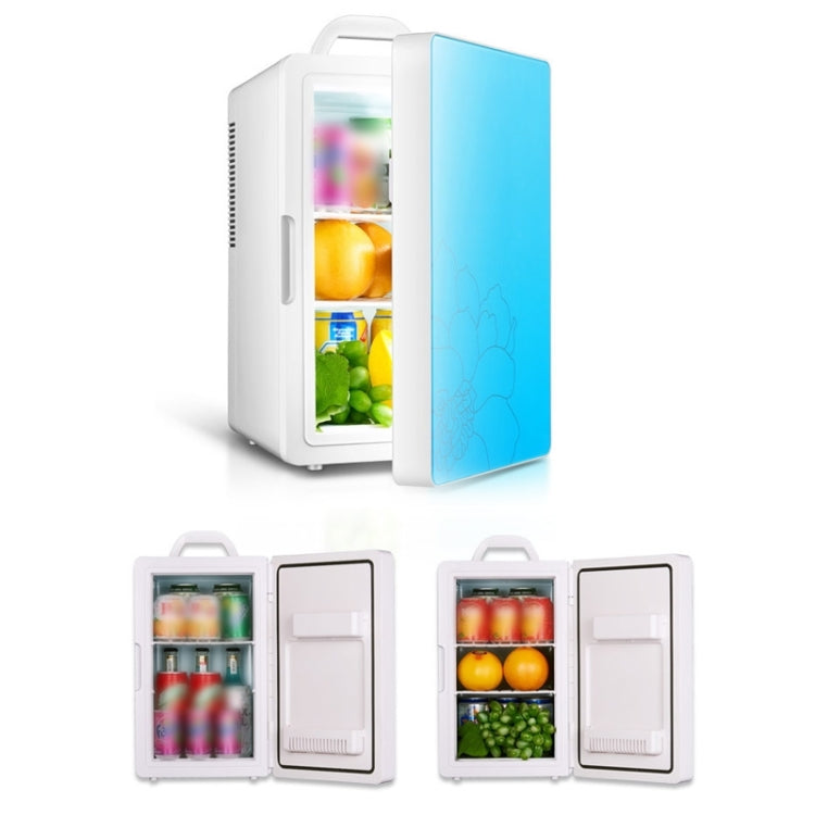 Cabinet Type Car Home Dual-purpose 16-liter Hot and Cold Small Refrigerator, Style:Dual-core Blue Door(CN Plug) - Refrigerators & Accessories by PMC Jewellery | Online Shopping South Africa | PMC Jewellery | Buy Now Pay Later Mobicred