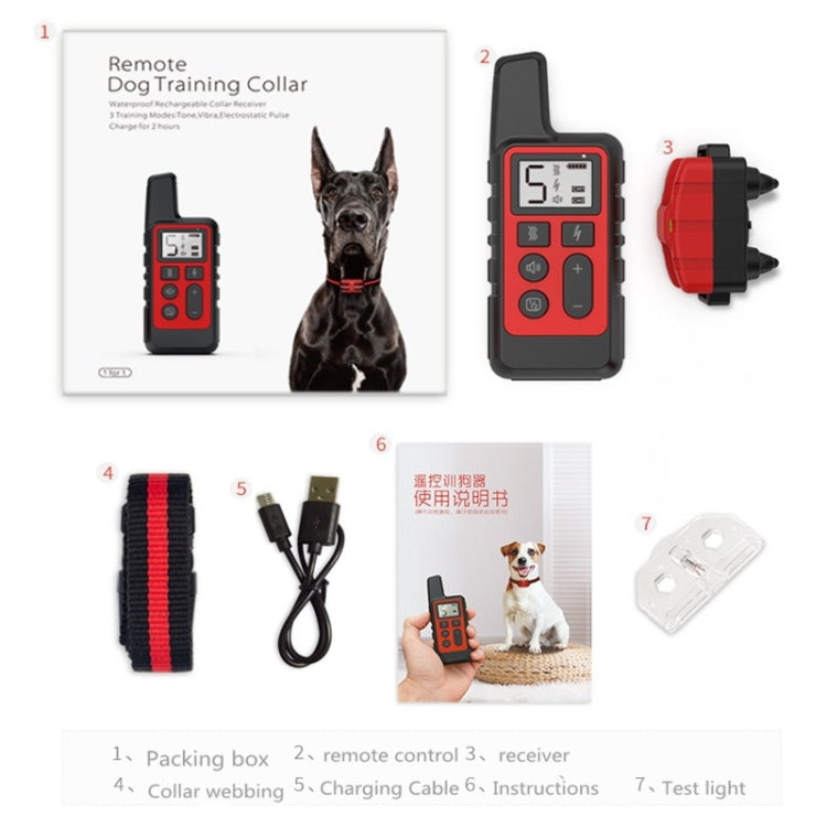 500m Dog Training Bark Stopper Remote Control Electric Shock Waterproof Electronic Collar(Black) - Training Aids by PMC TechLife | Online Shopping South Africa | PMC TechLife | Buy Now Pay Later Mobicred