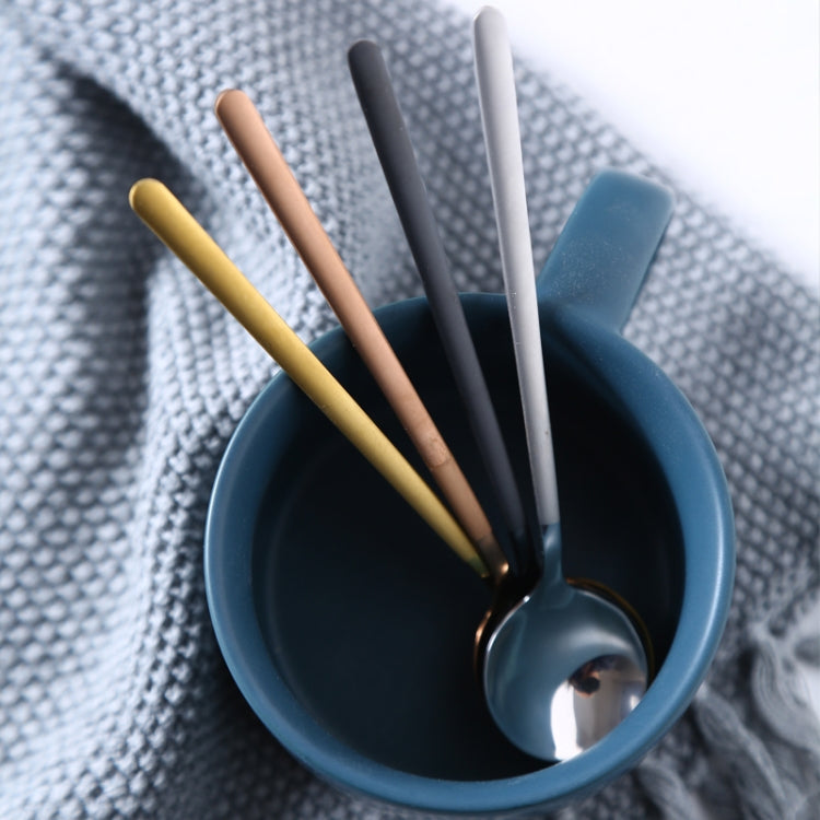 Mini Accessories Coffee Spoon Kitchen Dessertspoon Dining Round Shape Coffee  Stainless Steel Home, Size:17cm(Black) - free shipping - PMC TechLife - Order now!