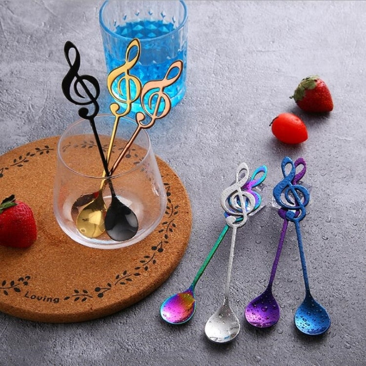 Creative Musical Note Spoon Coffee Stirring Scoop Stainless Steel Titanium Music Bar Spoon Gift Spoon(Blue) - free shipping - PMC TechLife - Order now!