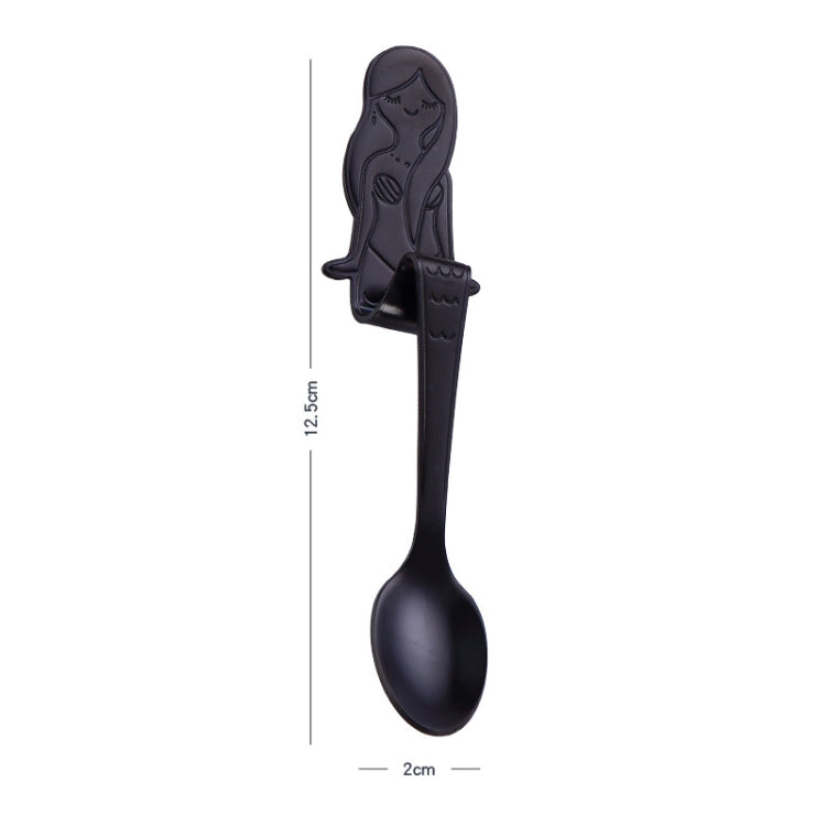 Creative Coffee Spoon Mermaid Shape Handle Spoons Flatware Drinking Tools, Color:Black - free shipping - PMC TechLife - Order now!