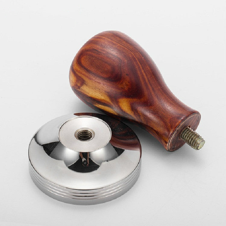 Stainless Steel Solid Wood Handle Integrated Coffee Powder, Specification:58mm, Color:Red Sandalwood Handle - free shipping - PMC TechLife - Order now!