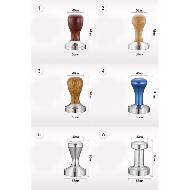 Stainless Steel Solid Wood Handle Integrated Coffee Powder, Specification:57.5mm, Color:Oak Handle - free shipping - PMC TechLife - Order now!