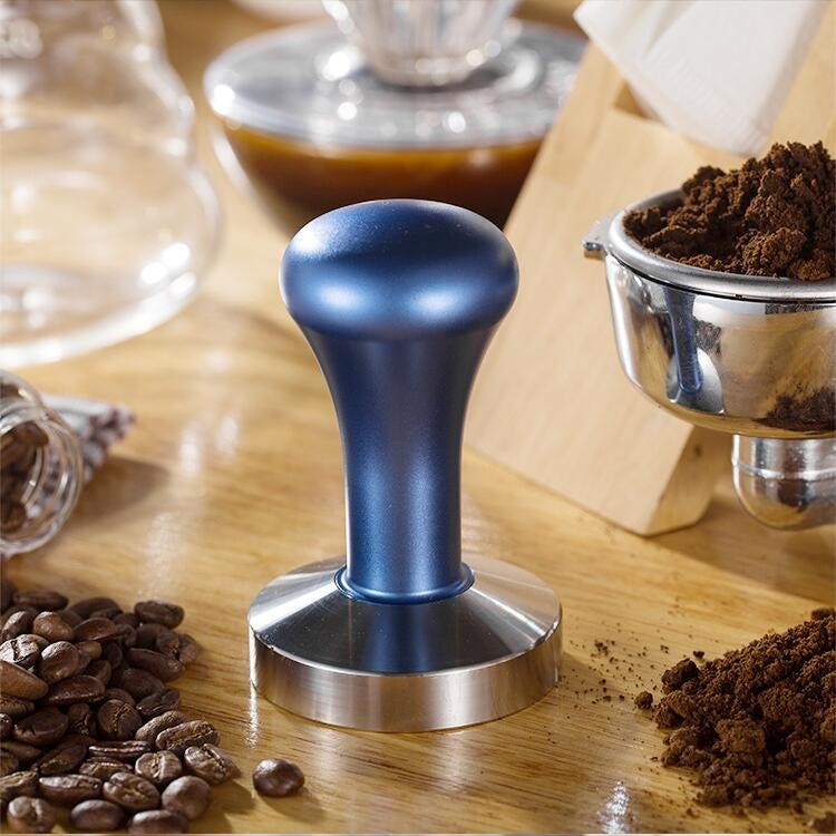 Stainless Steel Solid Wood Handle Integrated Coffee Powder, Specification:58mm, Color:Stainless Steel Detachable Handle - free shipping - PMC TechLife - Order now!