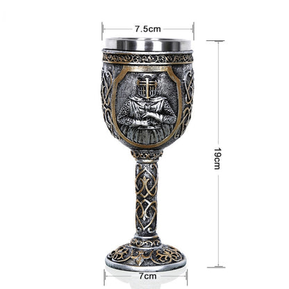 3D Viking Skull Coffee Beer Mug Skull Mug Beer Wine Drink Gift Stainless Steel Knight Decorative Cup for Men Goblet - Drinking Tools by PMC Jewellery | Online Shopping South Africa | PMC Jewellery