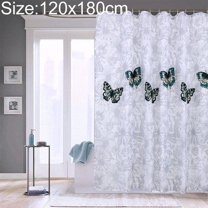 Butterfly Waterproof Polyester Shower Washable Bathroom Curtains, Size:120x180cm - Curtains by PMC Jewellery | Online Shopping South Africa | PMC Jewellery