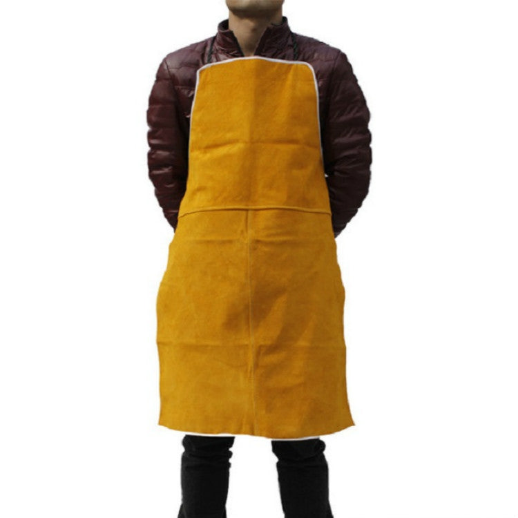 Full Leather Electric Welding Apron High Temperature Fireproof Star Splash Protective Clothing(Orange) - Protective Clothing by PMC TechLife | Online Shopping South Africa | PMC TechLife