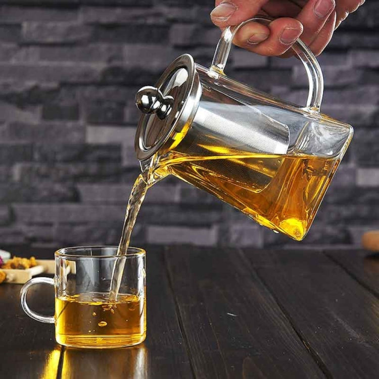 Stainless Steel Clear Heat Resistant Glass Filter Tea Pot, Capacity: 950ml - Teapots by PMC Jewellery | Online Shopping South Africa | PMC Jewellery