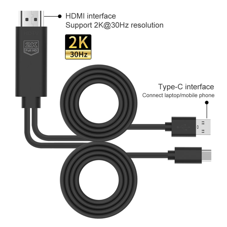 UC507 USB-C / Type-C 2K 30Hz HDTV Cable - Wireless Display Dongle by PMC Jewellery | Online Shopping South Africa | PMC Jewellery | Buy Now Pay Later Mobicred