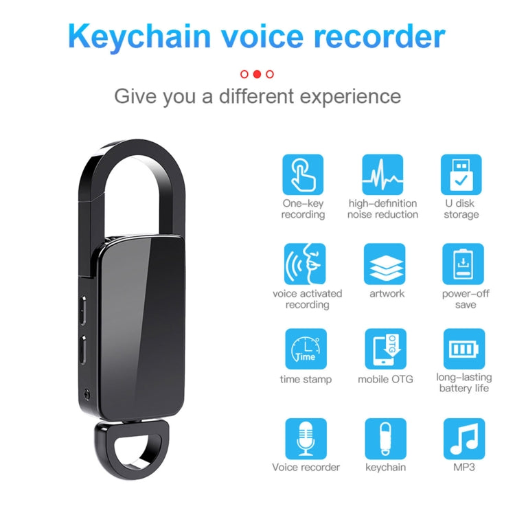 S20 16GB Keychain HD Noise Reduction Portable Recording Pen - U-Disk Recorder by PMC TechLife | Online Shopping South Africa | PMC TechLife | Buy Now Pay Later Mobicred