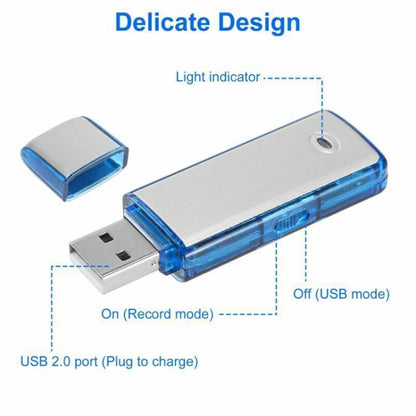 SK858 16GB Rechargeable Portable U-Disk Meeting Voice Recorder (Blue) - U-Disk Recorder by PMC Jewellery | Online Shopping South Africa | PMC Jewellery | Buy Now Pay Later Mobicred