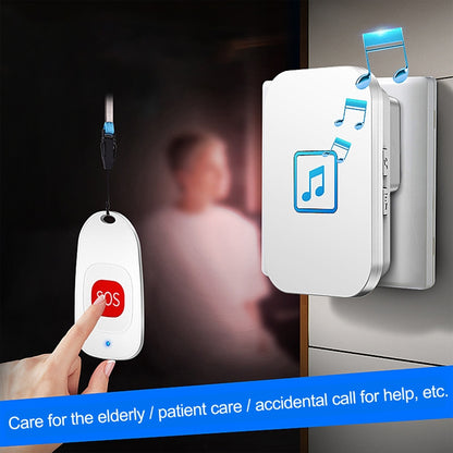 CACAZI C86 Wireless SOS Pager Doorbell Old man Child Emergency Alarm Remote Call Bell, EU Plug(White) - Wireless Doorbell by CACAZI | Online Shopping South Africa | PMC Jewellery