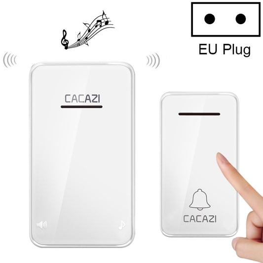 CACAZI FA8 Self-Powered Wireless Doorbell, EU Plug(White) - Wireless Doorbell by CACAZI | Online Shopping South Africa | PMC Jewellery