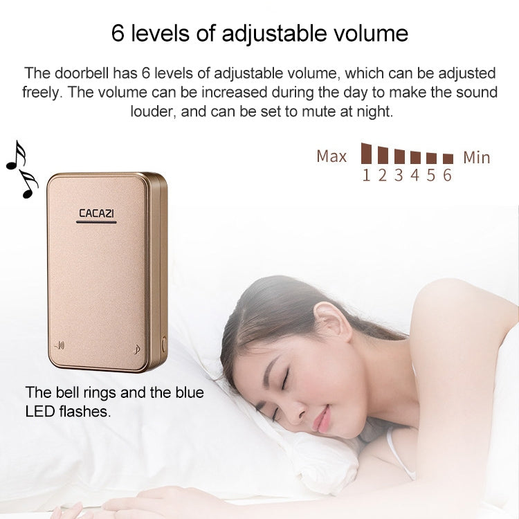 CACAZI FA8 Self-Powered Wireless Doorbell, EU Plug(White) - Wireless Doorbell by CACAZI | Online Shopping South Africa | PMC TechLife | Buy Now Pay Later Mobicred