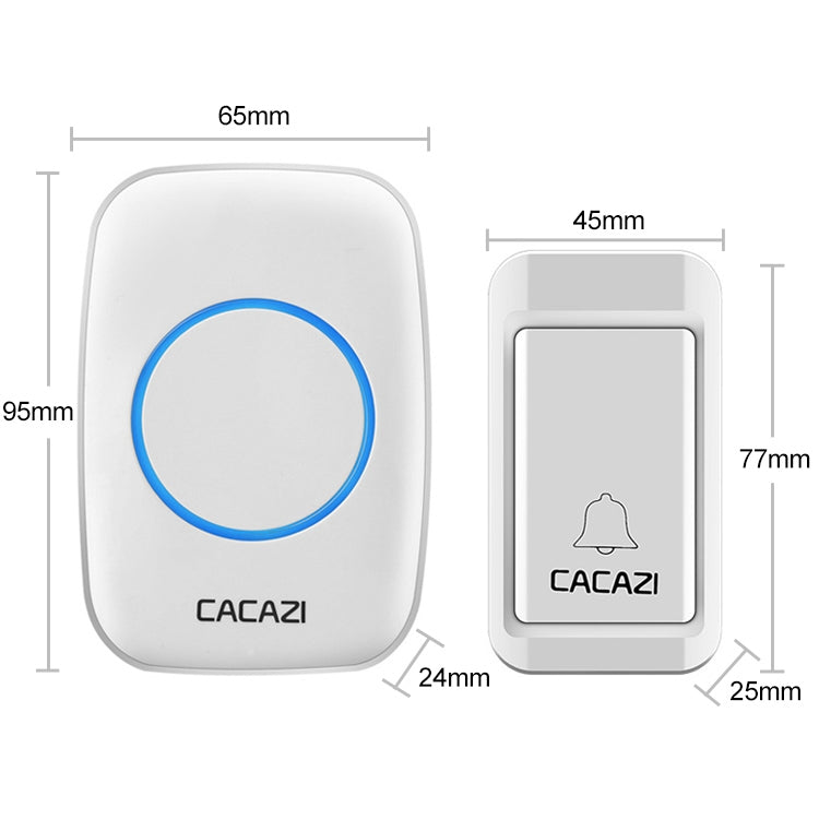 CACAZI A10G One Button Three Receivers Self-Powered Wireless Home Cordless Bell, UK Plug(White) - Wireless Doorbell by CACAZI | Online Shopping South Africa | PMC Jewellery | Buy Now Pay Later Mobicred