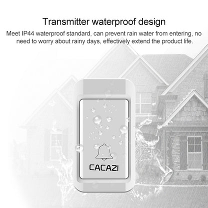 CACAZI V027G One Button Three Receivers Self-Powered Wireless Home Kinetic Electronic Doorbell, UK Plug - Wireless Doorbell by CACAZI | Online Shopping South Africa | PMC Jewellery
