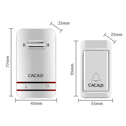CACAZI V027G One Button One Receivers Self-Powered Wireless Home Kinetic Electronic Doorbell, EU Plug - Wireless Doorbell by CACAZI | Online Shopping South Africa | PMC Jewellery