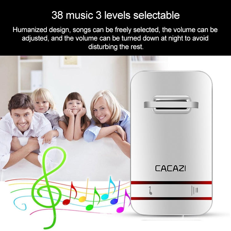 CACAZI V027G One Button One Receivers Self-Powered Wireless Home Kinetic Electronic Doorbell, EU Plug - Wireless Doorbell by CACAZI | Online Shopping South Africa | PMC Jewellery