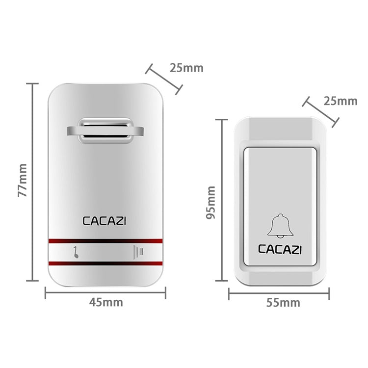 CACAZI V027G One Button One Receivers Self-Powered Wireless Home Kinetic Electronic Doorbell, UK Plug - Wireless Doorbell by CACAZI | Online Shopping South Africa | PMC Jewellery
