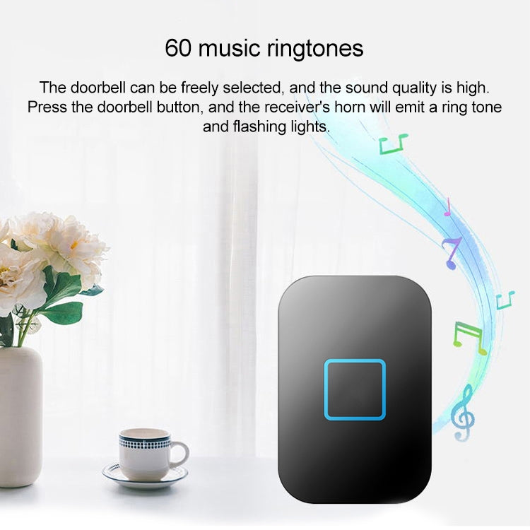 CACAZI FA88 Self-Powered Smart Home Wireless Doorbell, UK Plug(Black) - Wireless Doorbell by CACAZI | Online Shopping South Africa | PMC TechLife | Buy Now Pay Later Mobicred