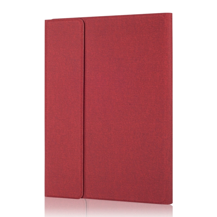 RK109C Detachable Magnetic Plastic Bluetooth Keyboard with Touchpad + Silk Pattern TPU Tablet Case for iPad Air 2020, with Pen Slot & Bracket(Red) - For iPad Air by PMC TechLife | Online Shopping South Africa | PMC TechLife