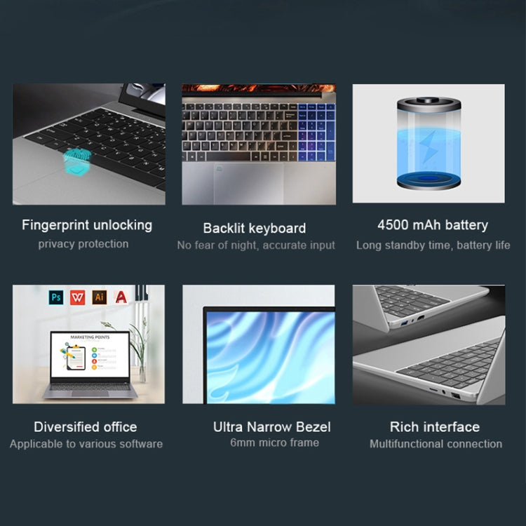 H15 15.6 inch Ultrathin Laptop, 16GB+1TB, Windows 11 Intel Processor N95 Quad Core, US Plug (Silver) - free shipping - PMc TechLife - Order now!