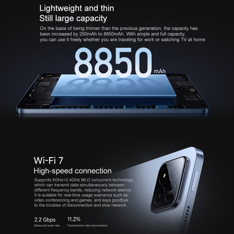Xiaomi Pad 7 Pro 11.2 inch, 8GB+256GB, HyperOS 2 Qualcomm Snapdragon 8s Gen3 Octa Core (Blue) - free shipping - PMc TechLife - Order now!