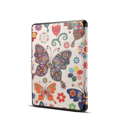 Colors Butterfly Print Horizontal Flip PU Leather Protective Case for Amazon Kindle Paperwhite 1 & 2 & 3 with Sleep / Wake-up - Amazon by PMC Jewellery | Online Shopping South Africa | PMC Jewellery