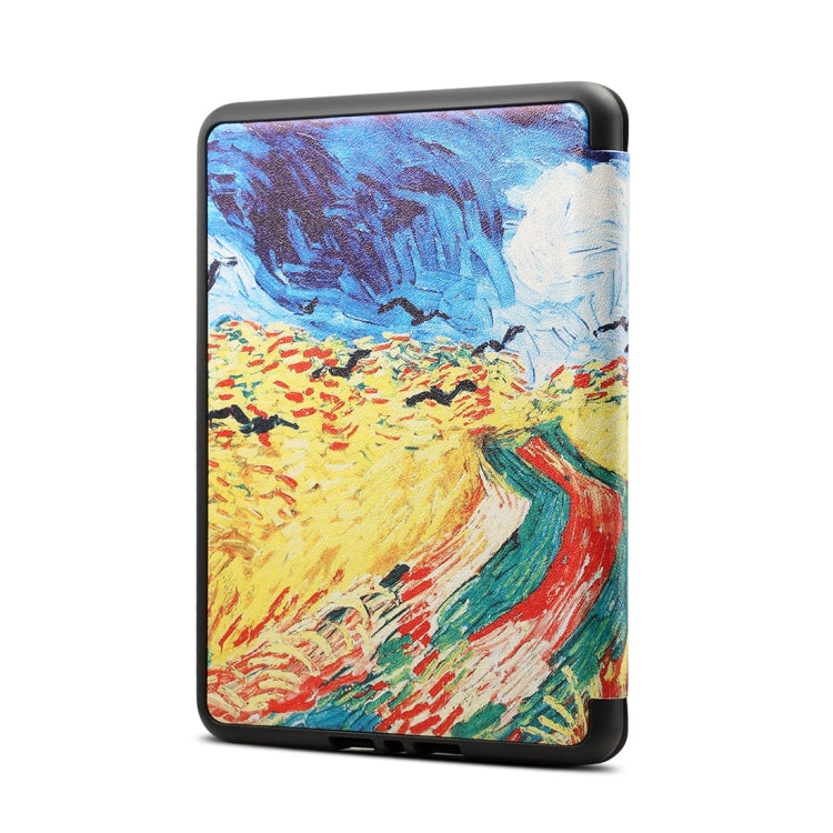 Van Gogh Oil Painting Pattern Horizontal Flip PU + TPU Leather Protective Case for Amazon Kindle Paperwhite 4 (2018), with Sleep & Wake-up Function - Amazon by PMC Jewellery | Online Shopping South Africa | PMC Jewellery