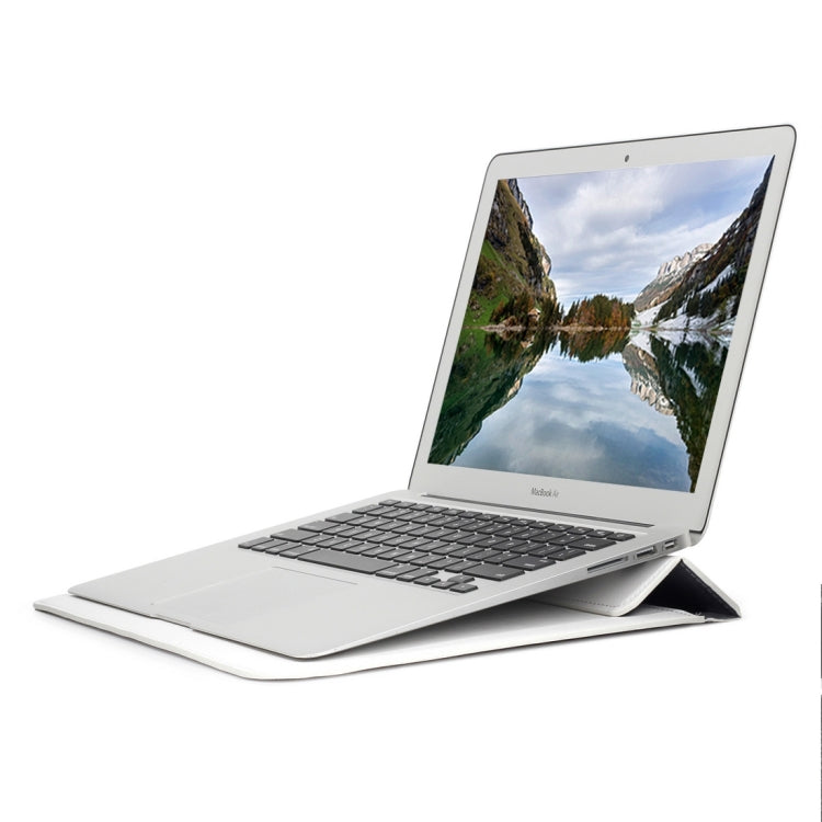 Universal Envelope Style PU Leather Case with Holder for Ultrathin Notebook Tablet PC 13.3 inch, Size: 35x25x1.5cm(White) - 13 inch by PMC TechLife | Online Shopping South Africa | PMC TechLife | Buy Now Pay Later Mobicred