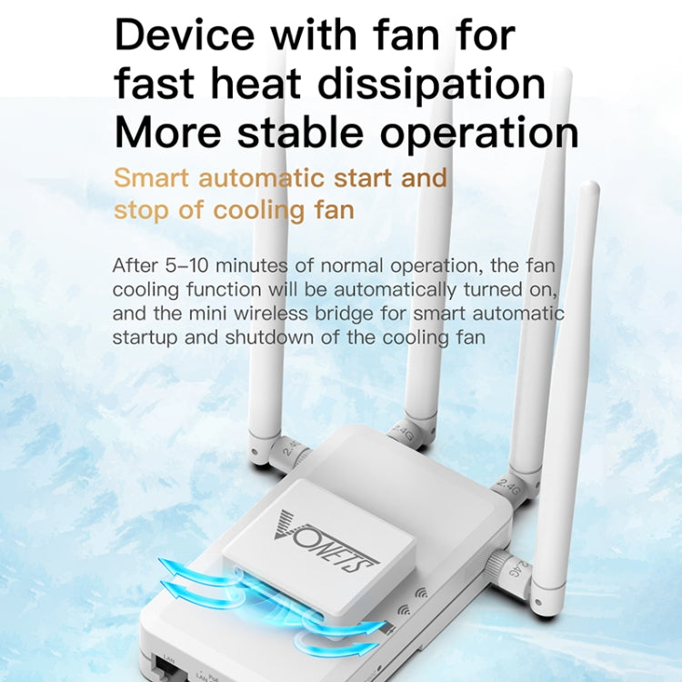 VONETS VAR600-H 600Mbps Wireless Bridge WiFi Repeater, With Power Adapter + 4 Antennas + DC Adapter Set - free shipping - PMC Jewellery - Order now!