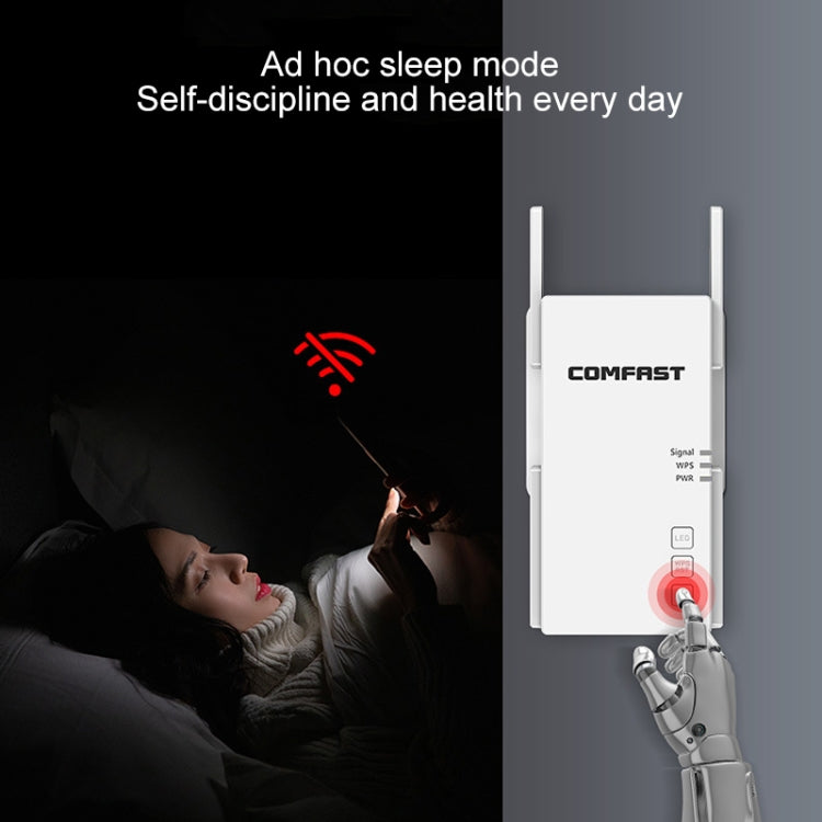 COMFAST CF-AC2100 2100Mbps Wireless WIFI Signal Amplifier Repeater Booster Network Router with 4 Antennas, UK Plug - Broadband Amplifiers by COMFAST | Online Shopping South Africa | PMC Jewellery | Buy Now Pay Later Mobicred