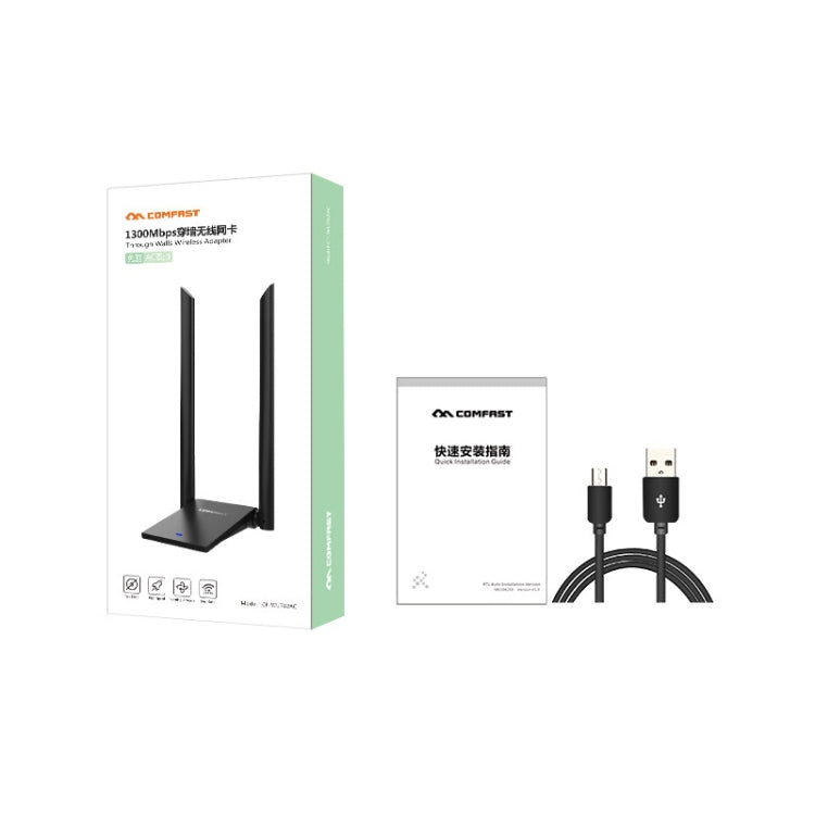 COMFAST CF-WU782ACV2 1300Mbps Dual-band Wifi USB Network Adapter with 2 Antennas - USB Network Adapter by COMFAST | Online Shopping South Africa | PMC Jewellery | Buy Now Pay Later Mobicred