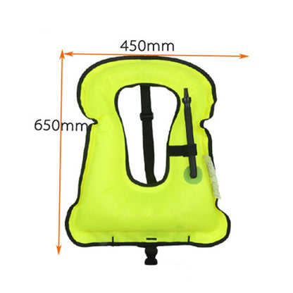 Adult Portable Snorkeling Buoyancy Inflatable Vest Life Jacket Swimming Equipment, Size:650*450mm (Green) - Water Safety Products by PMC Jewellery | Online Shopping South Africa | PMC Jewellery